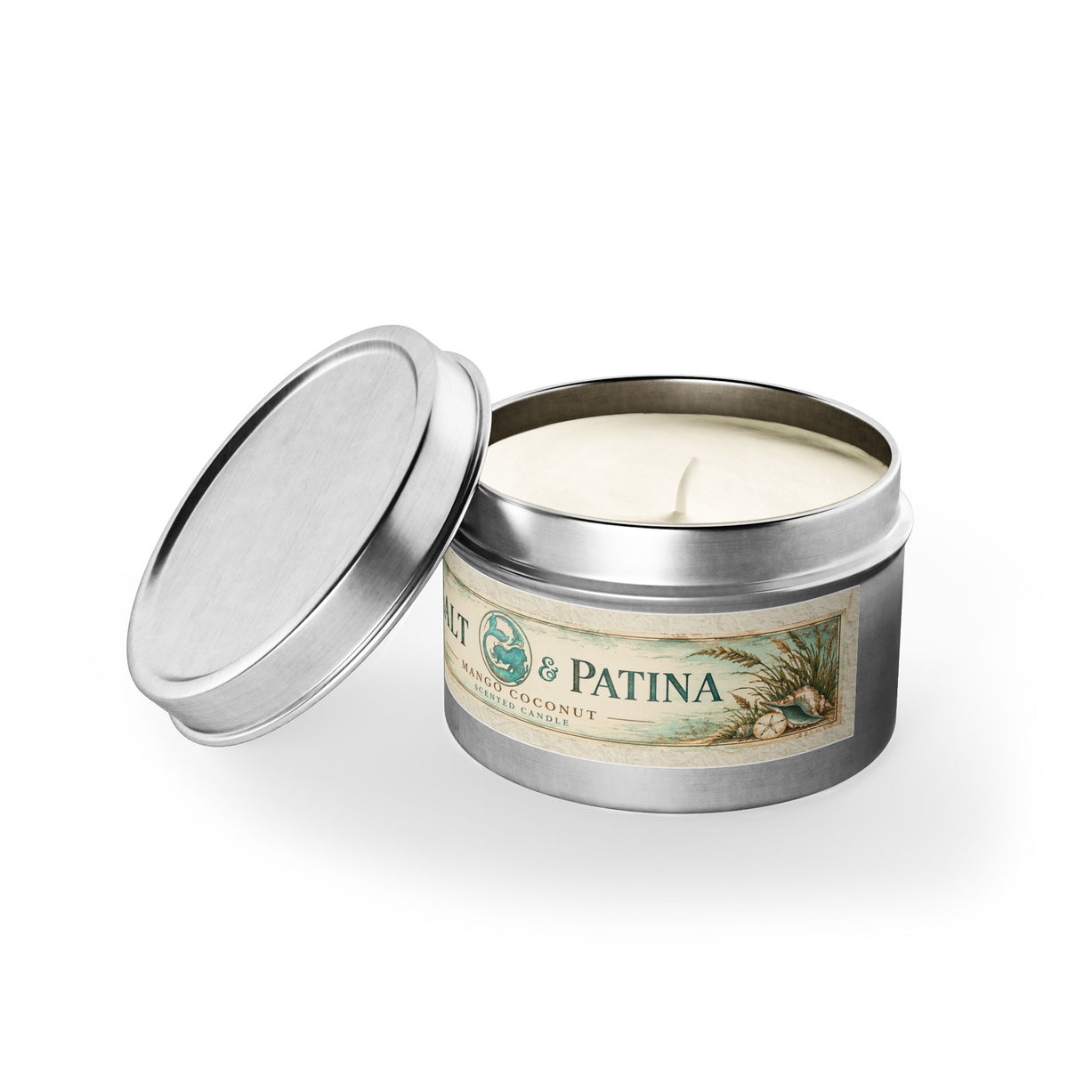 Salt & Patina Mango Coconut Tin Candles