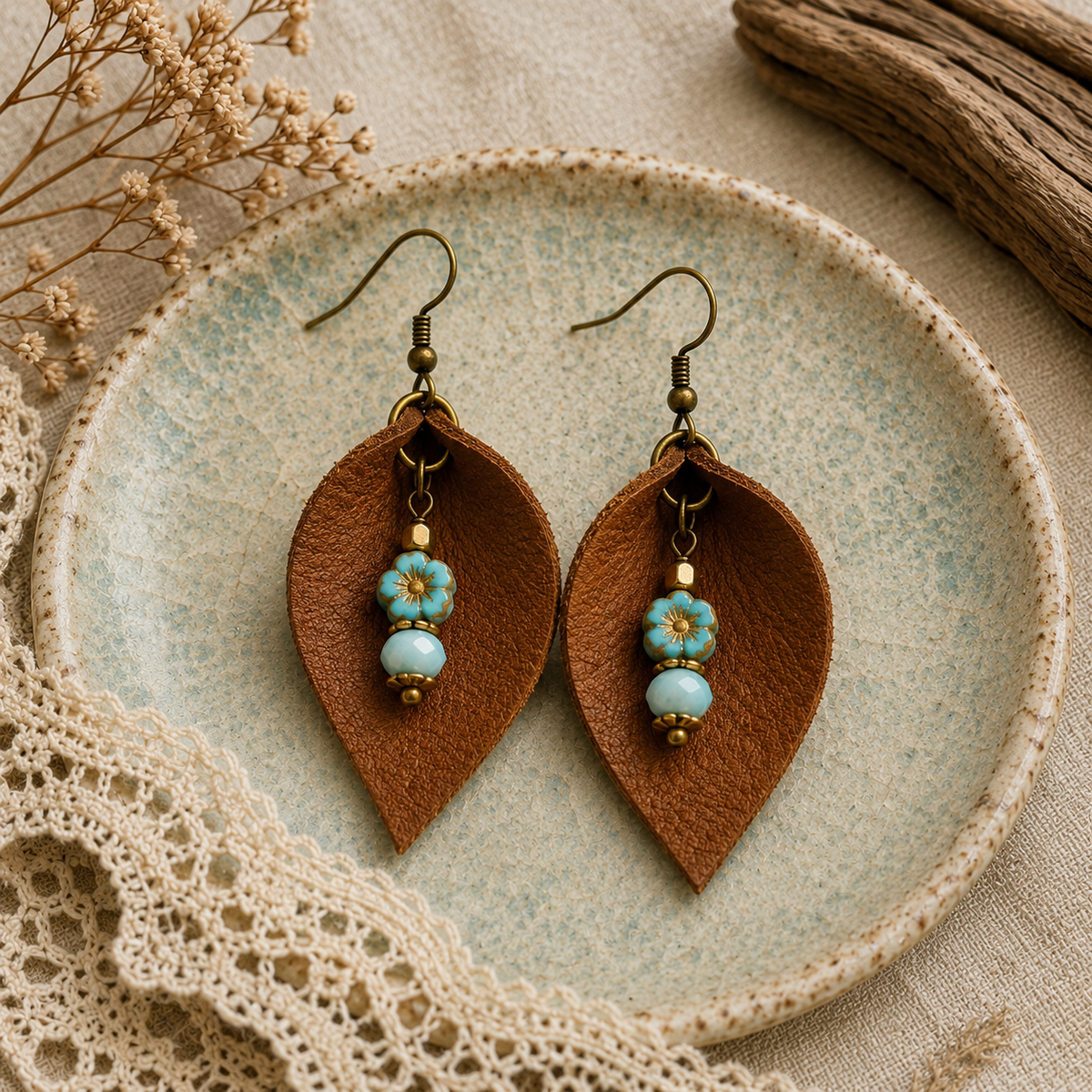 Leather Leaf Turquoise
