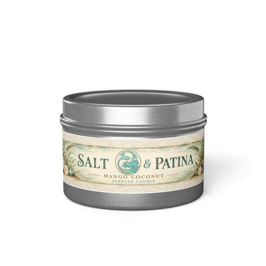 Salt & Patina Mango Coconut Tin Candles