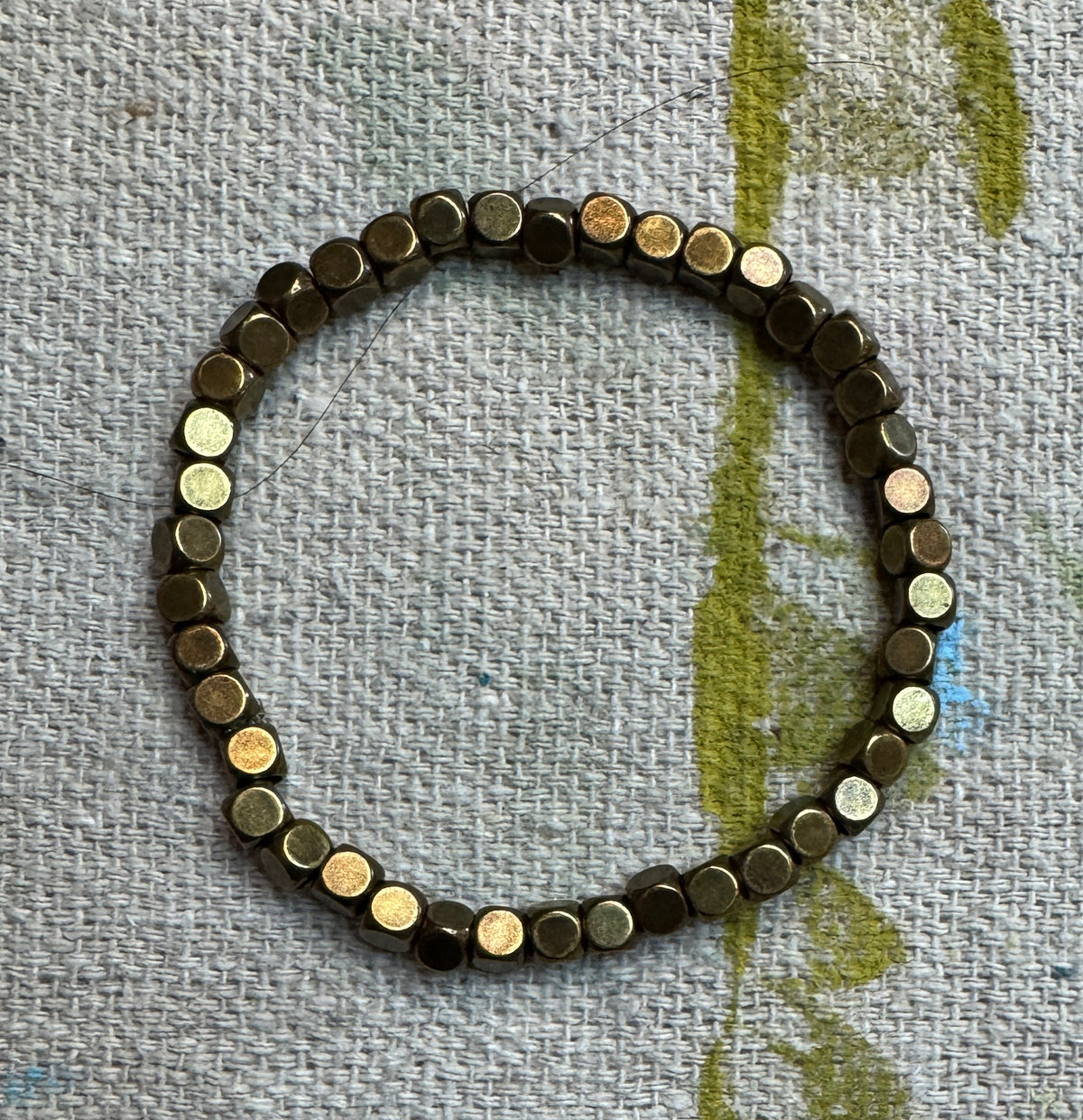 Little Layers Antiqe Bronze Cube Stretch Bracelet