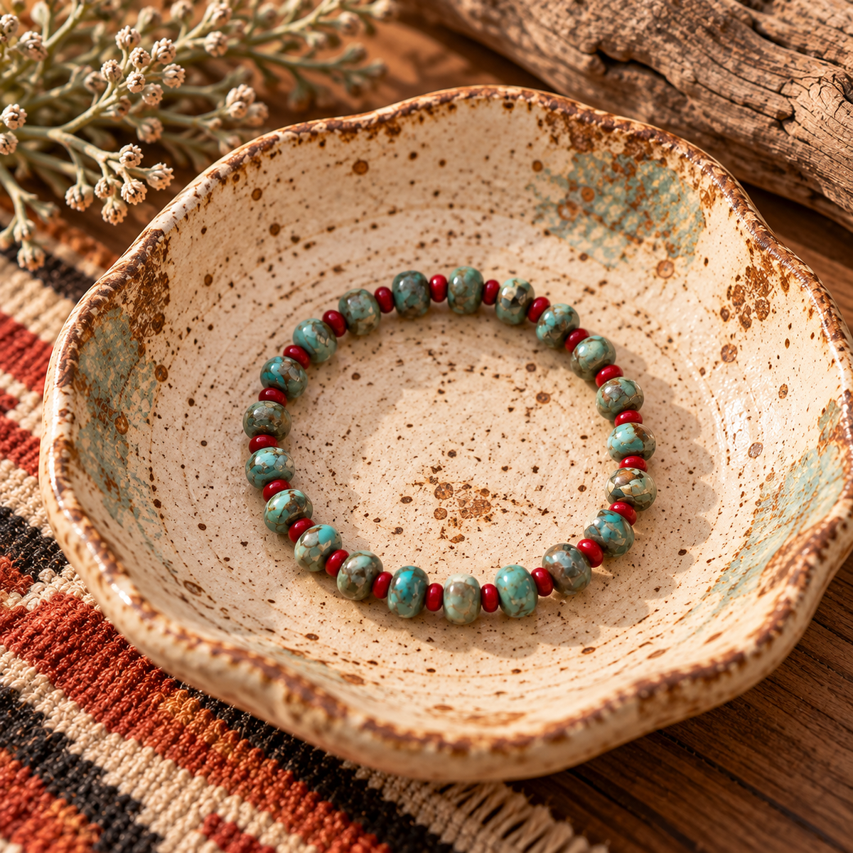 Santa Fe Red Stretch Bracelet